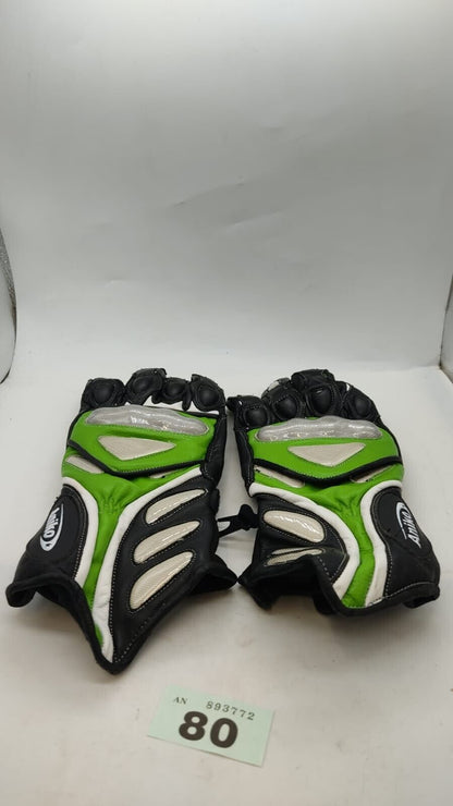 Aniko Motorbike Gloves Motorcycle Armoured Knuckles Waterproof, Used Green Black