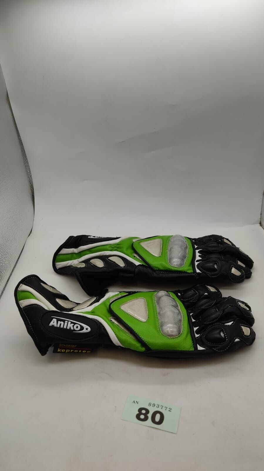 Aniko Motorbike Gloves Motorcycle Armoured Knuckles Waterproof, Used Green Black