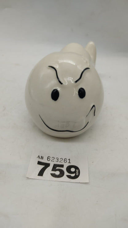 Ann Summers Pottery Sperm Bank Money Collectible Box Ceramic White, Vintage
