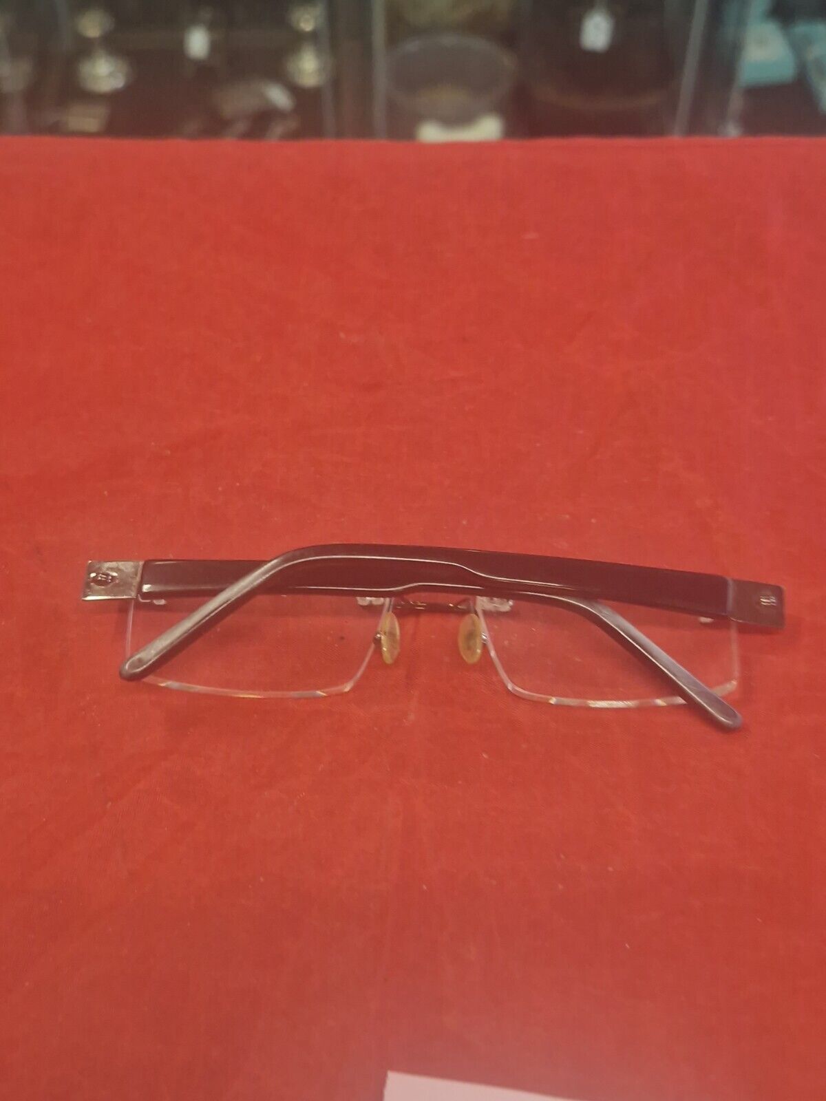 Emporium 7561 Gunmetal Black Smart Rimless Used Eyeglasses Frames - Eyewear