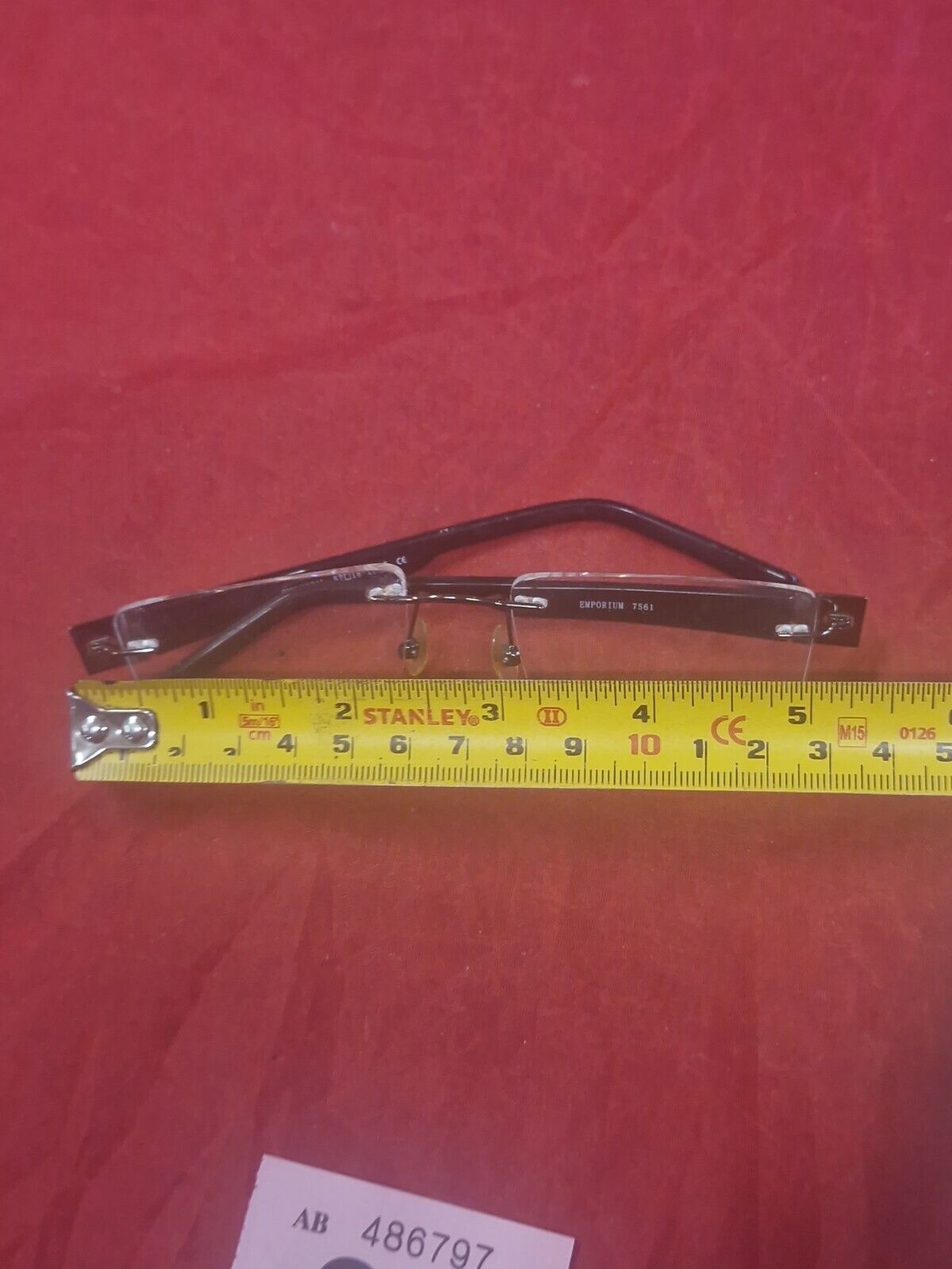 Emporium 7561 Gunmetal Black Smart Rimless Used Eyeglasses Frames - Eyewear