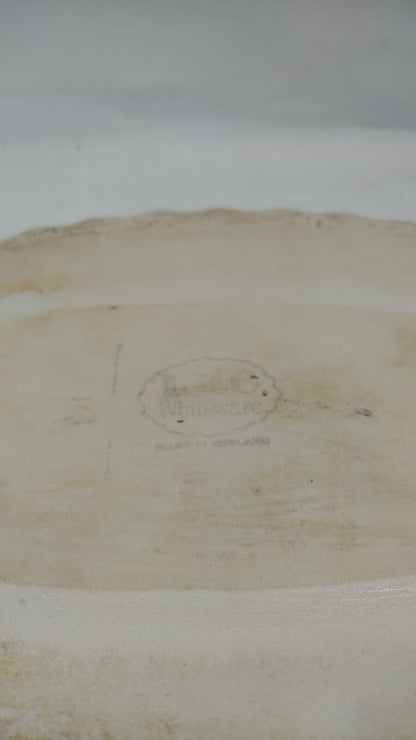 Flan Tarte Dish with Cornish Fish Pie Recipe Motif and Seafood Design Vintage