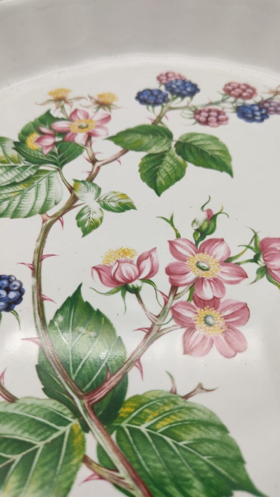 MAYELL Flan Tart Pie Dish Blackberries & Bramble Pattern