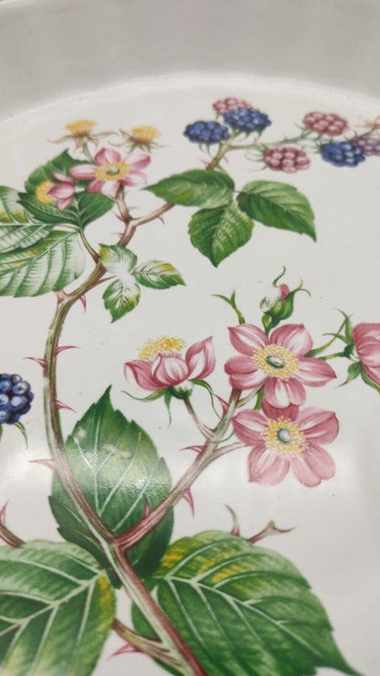 MAYELL Flan Tart Pie Dish Blackberries & Bramble Pattern