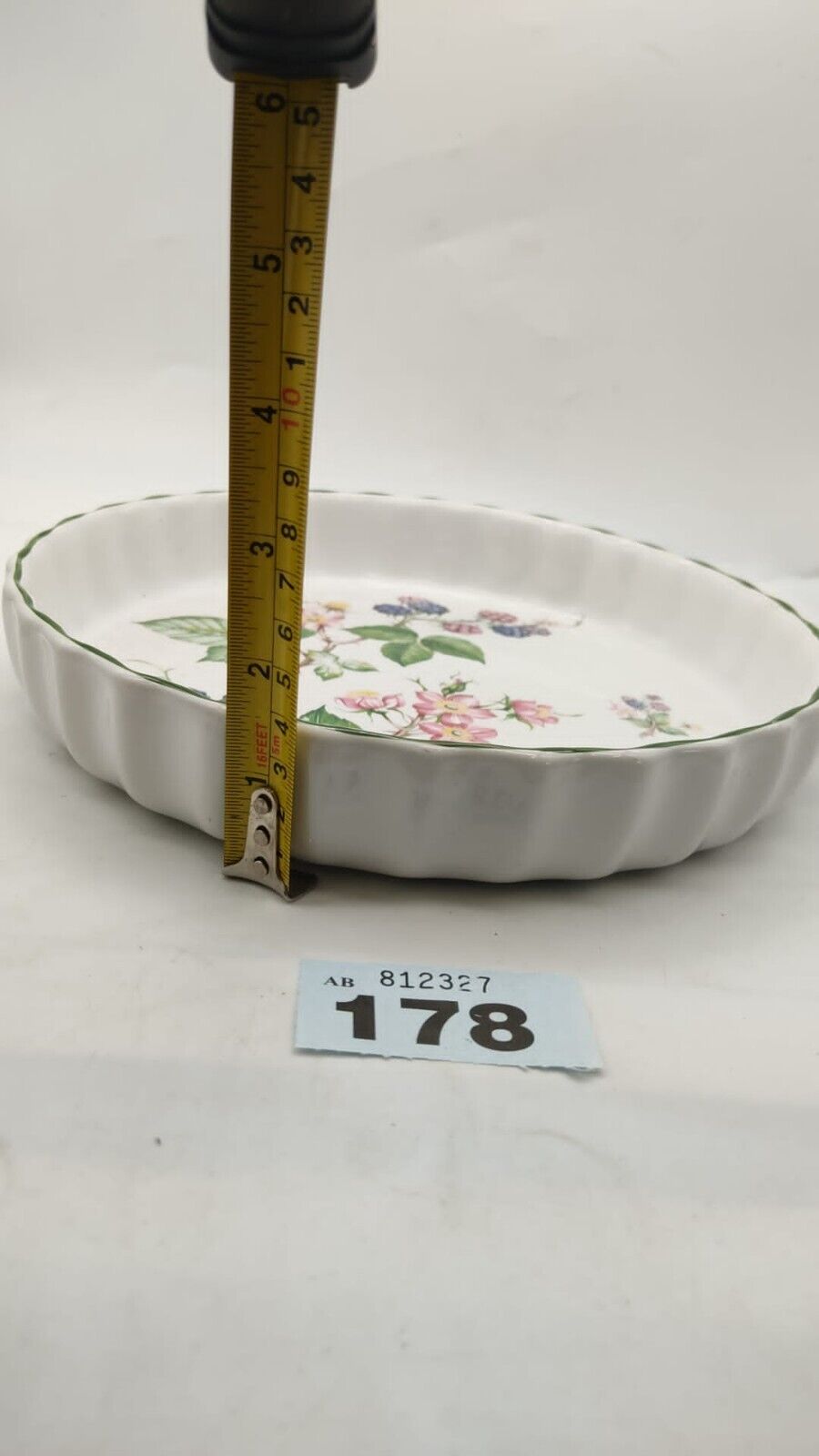 MAYELL Flan Tart Pie Dish Blackberries & Bramble Pattern