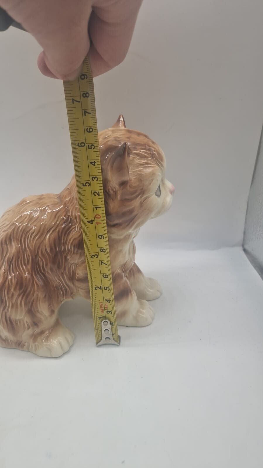 Melba Ware Large Ginger Brown Playful Cat Kitten Ornament Figurine Porcelain VTG