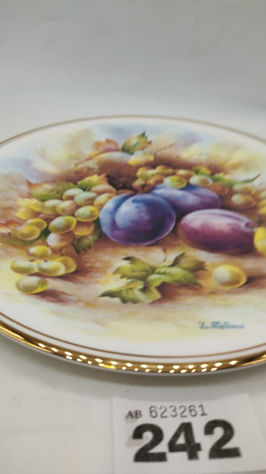 Plate D Wallace Artwork J Y Crossman Fruit Art, Vintage