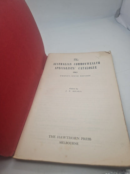 The Australian Commonwealth Specialists Catalogue 1965 26th Edition Rare Harris