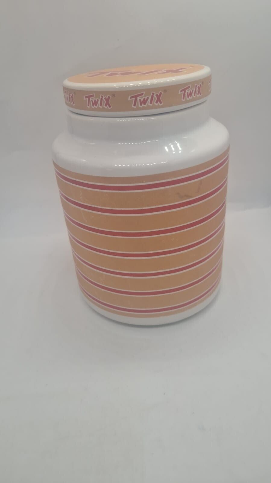 Twix Cookie Jar RARE Advertising Ceramic Biscuit Barrel w/ Lid