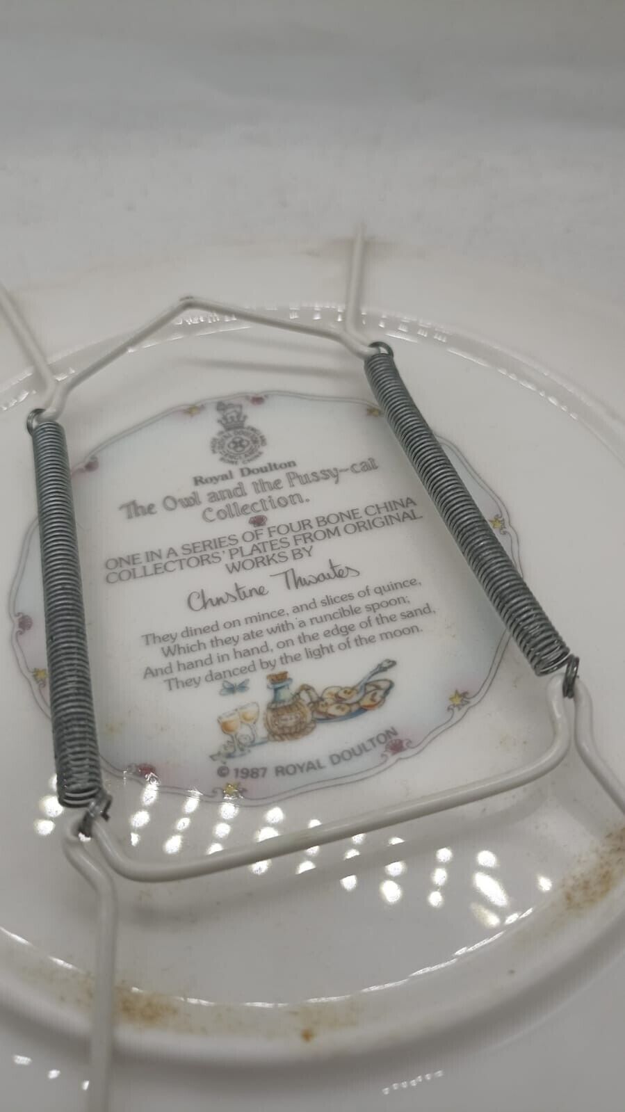 Royal Doulton the Owl & the Pussy-cat Collection Plate 1987 They Dined on Mince