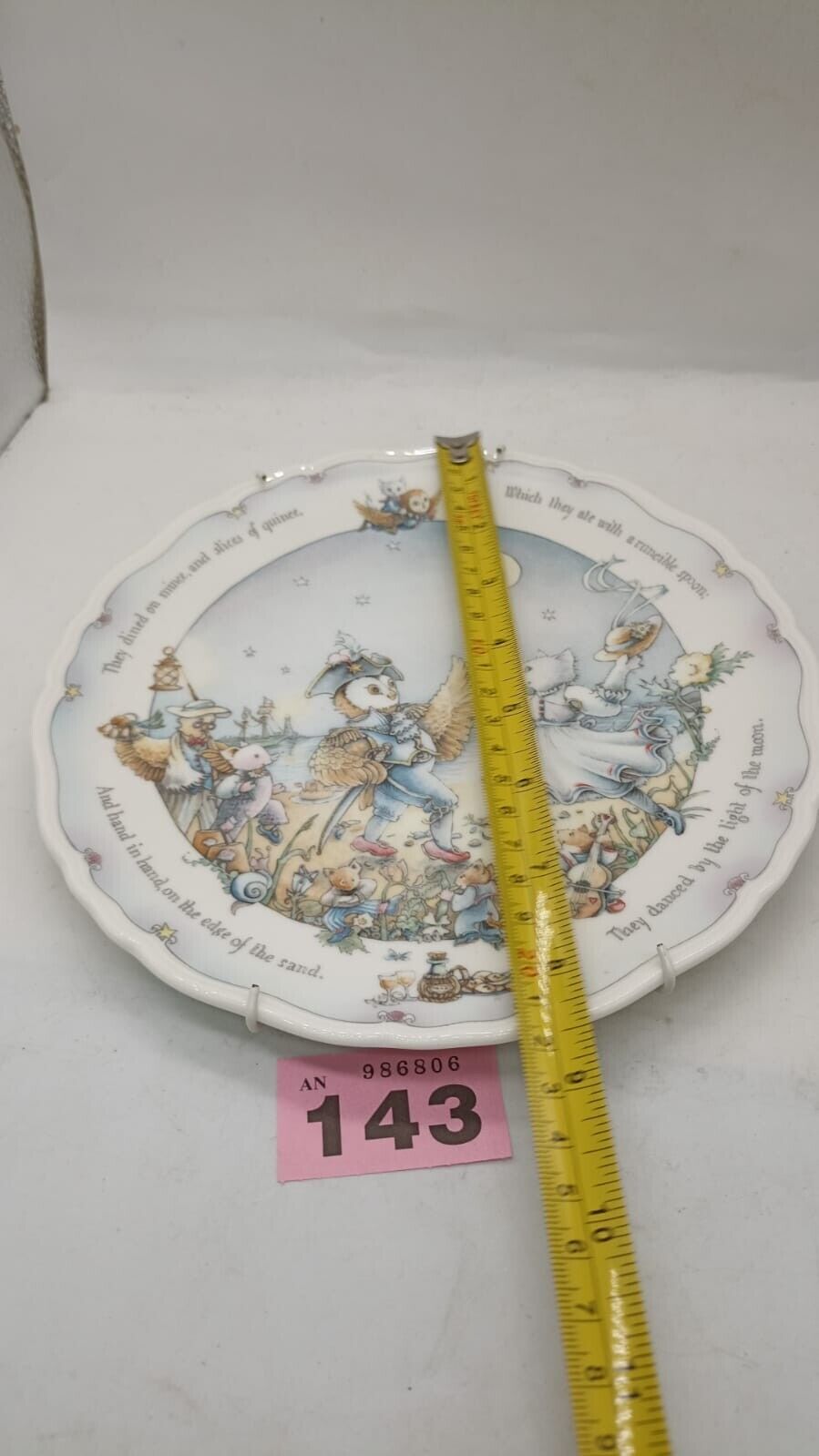 Royal Doulton the Owl & the Pussy-cat Collection Plate 1987 They Dined on Mince