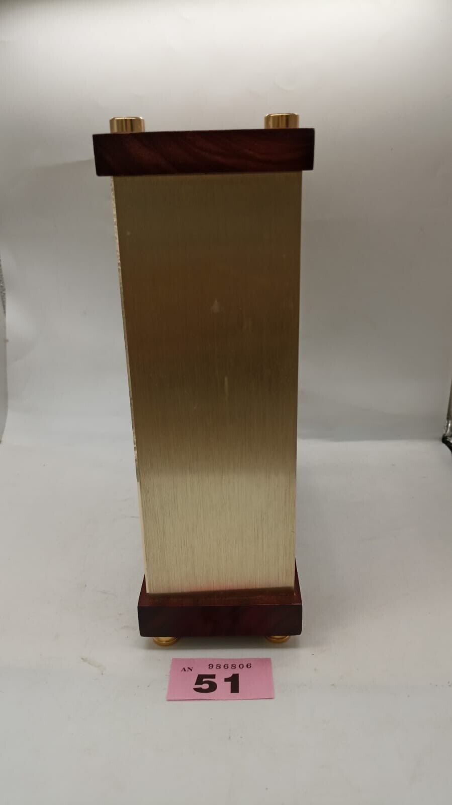 Vintage Seiko Quartz Mantle Clock Gold Tone with Mahogany Wood Cade Working Used