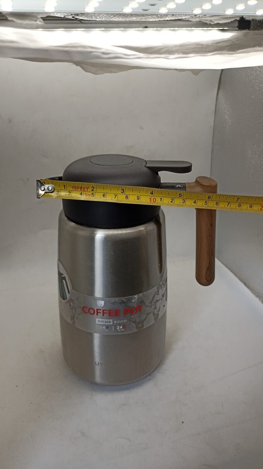 2.0L Stainless Steel Tea Pot Insulated Vacuum Jug Flask Coffee for Travel
