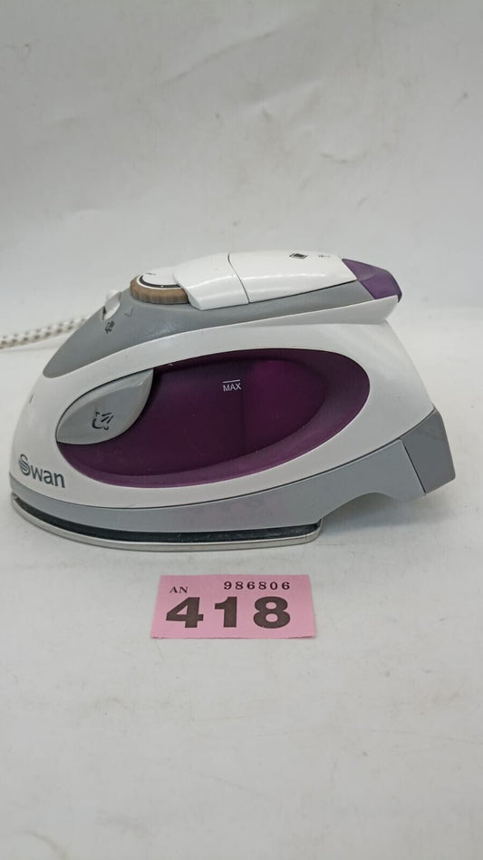 Swan Travel Iron SI3070N 900W Dual Voltage White & Purple Tested Working Used