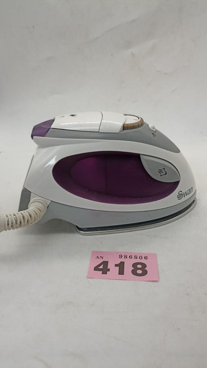 Swan Travel Iron SI3070N 900W Dual Voltage White & Purple Tested Working Used