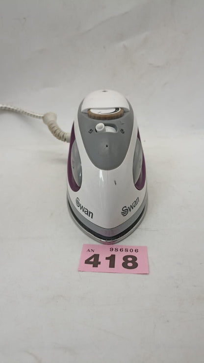 Swan Travel Iron SI3070N 900W Dual Voltage White & Purple Tested Working Used