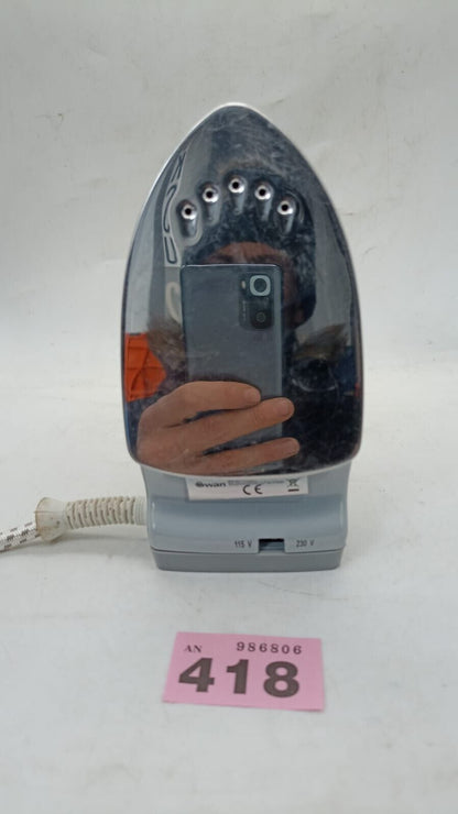 Swan Travel Iron SI3070N 900W Dual Voltage White & Purple Tested Working Used