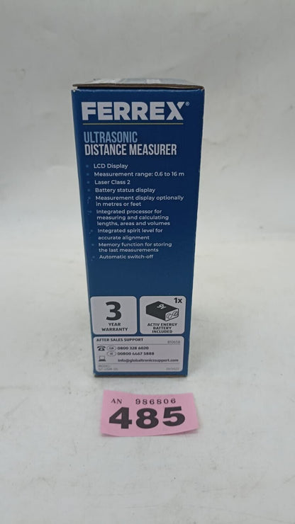 Ferrex Ultrasonic Distance Measurer 0.6M to 16M GT-UDM-05 Measure Spirit Level