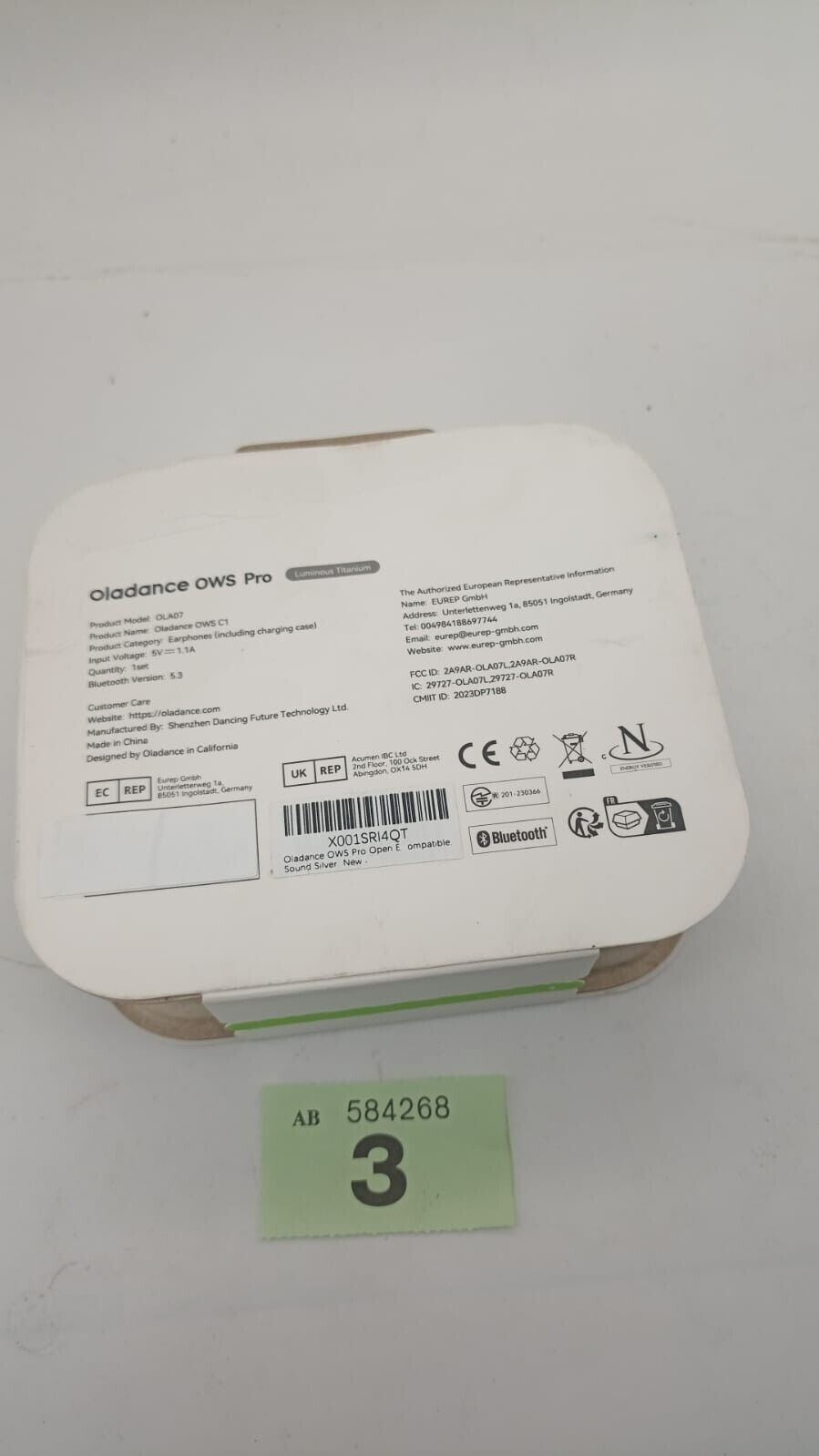 Oladance OWS Pro-Open Ear Wireless Headphones Multipoint w/ charging case Black