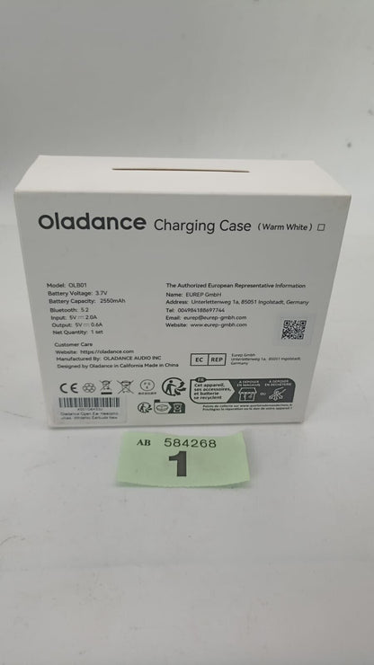 Oladance OWS 5V 2550mAh Charging Case Only No Earbuds in White New and Sealed